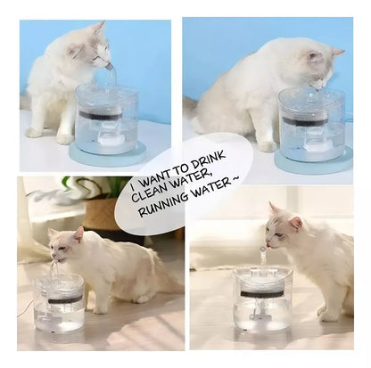 Fuente De Agua Para Mascotas Gatos Silencioso Automatico Color Transparente oscuro