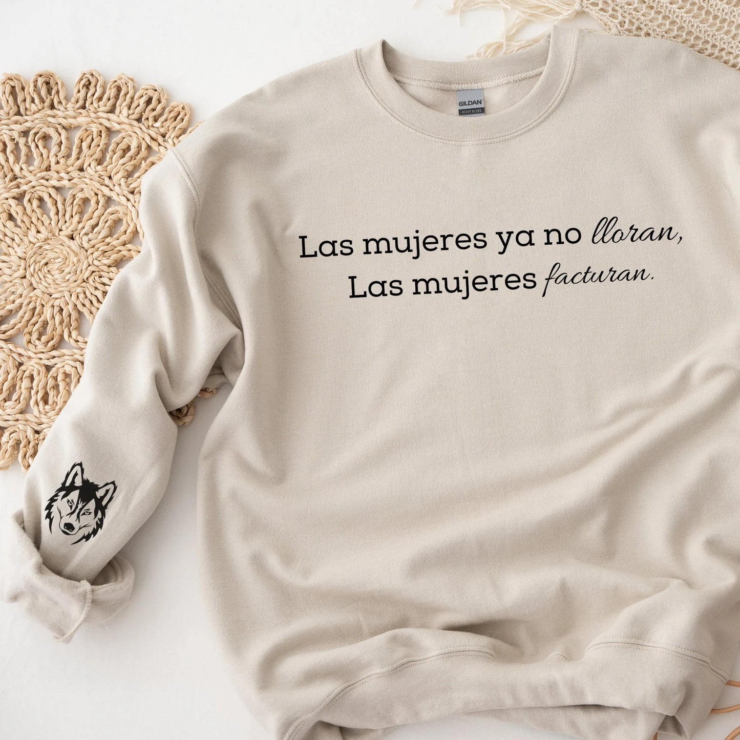 Las Mujeres Ya No Lloran Las Mujeres Facturan, Sudadera Unisex Cuello Grueso